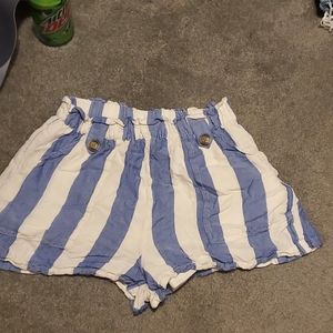 Paperbag striped shorts